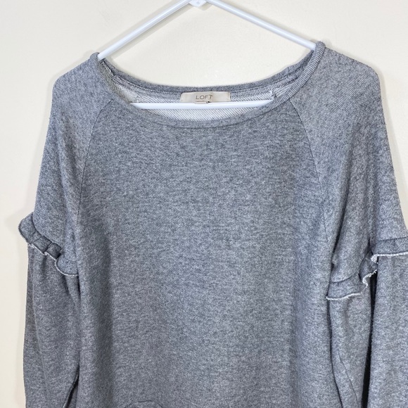 Ann Taylor LOFT | ruffled sleeve sweatshirt - Picture 3 of 8
